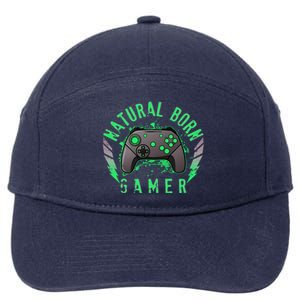 Cool Natural Born Gamer 7-Panel Snapback Hat