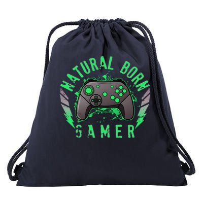 Cool Natural Born Gamer Drawstring Bag