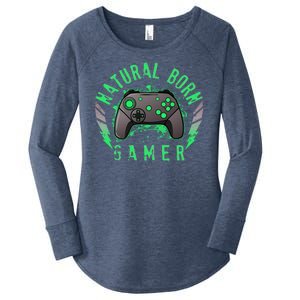 Cool Natural Born Gamer Women's Perfect Tri Tunic Long Sleeve Shirt