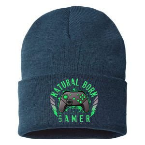 Cool Natural Born Gamer Sustainable Knit Beanie