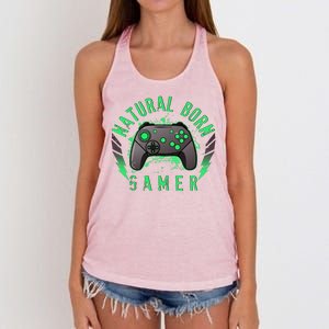 Cool Natural Born Gamer Women's Knotted Racerback Tank