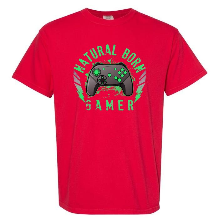 Cool Natural Born Gamer Garment-Dyed Heavyweight T-Shirt