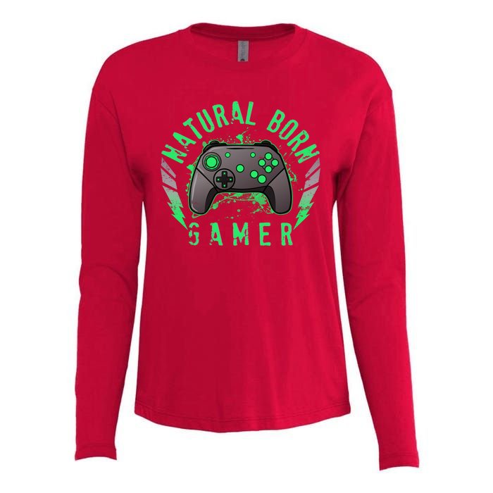 Cool Natural Born Gamer Womens Cotton Relaxed Long Sleeve T-Shirt