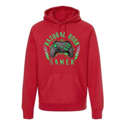 Cool Natural Born Gamer Premium Hoodie