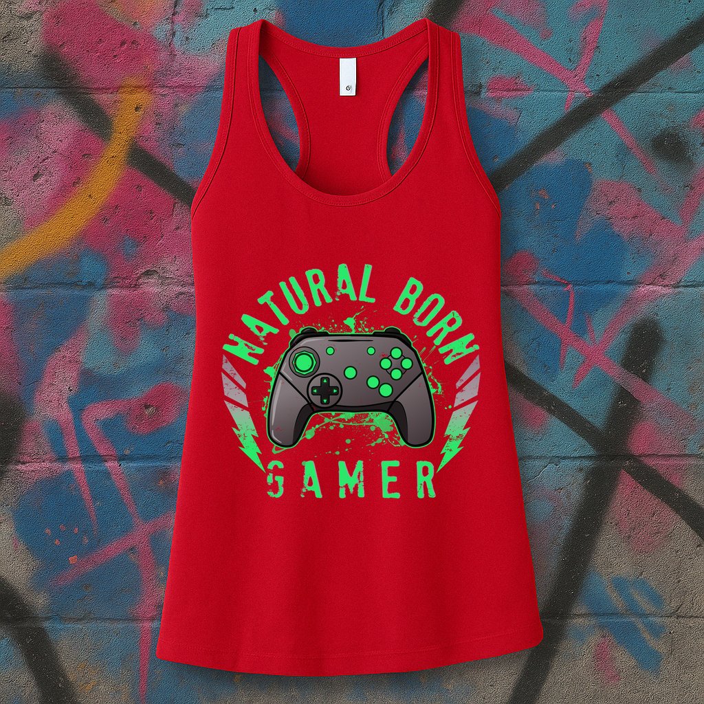 Cool Natural Born Gamer Womens Tank Top