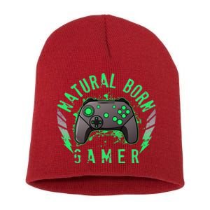 Cool Natural Born Gamer Short Acrylic Beanie