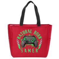 Cool Natural Born Gamer Zip Tote Bag