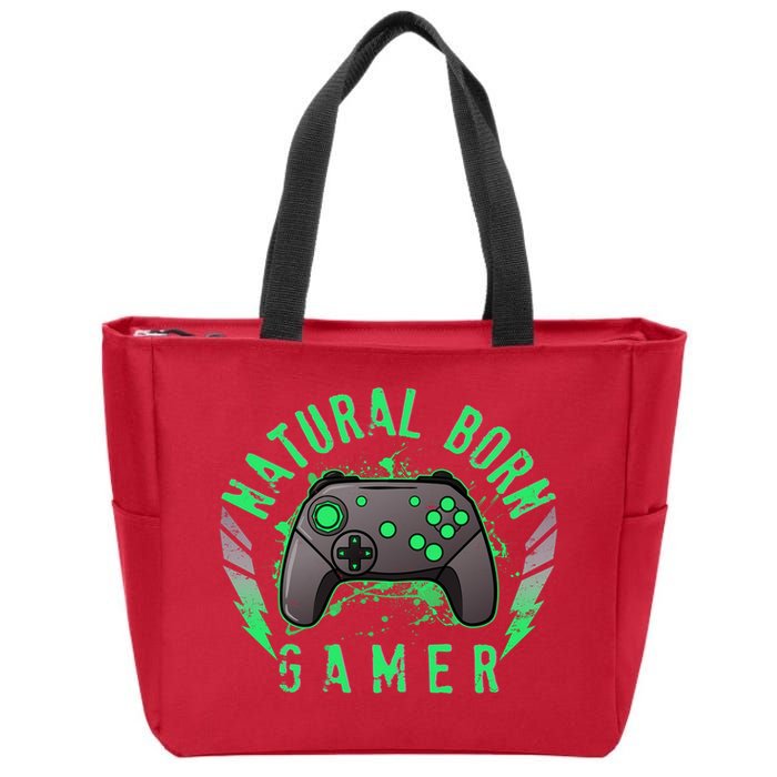Cool Natural Born Gamer Zip Tote Bag