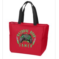 Cool Natural Born Gamer Zip Tote Bag