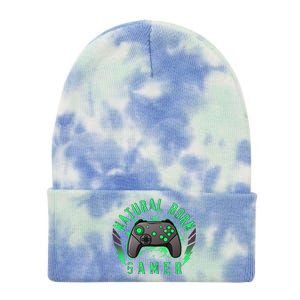 Cool Natural Born Gamer Tie Dye 12in Knit Beanie