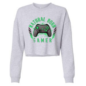 Cool Natural Born Gamer Cropped Pullover Crew