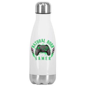 Cool Natural Born Gamer Stainless Steel Insulated Water Bottle