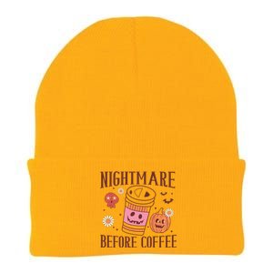 Cute Nightmare Before Coffee Halloween Funny Mug Gift Knit Cap Winter Beanie