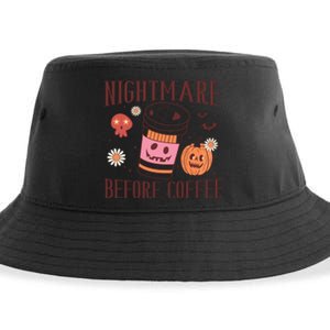 Cute Nightmare Before Coffee Halloween Funny Mug Gift Sustainable Bucket Hat