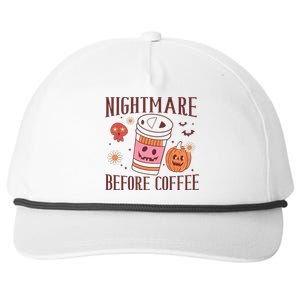 Cute Nightmare Before Coffee Halloween Funny Mug Gift Snapback Five-Panel Rope Hat