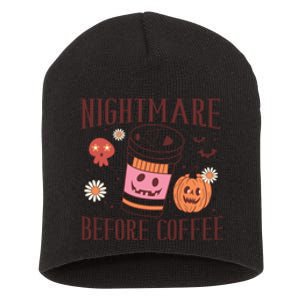 Cute Nightmare Before Coffee Halloween Funny Mug Gift Short Acrylic Beanie