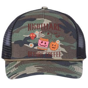 Cute Nightmare Before Coffee Halloween Funny Mug Gift Retro Rope Trucker Hat Cap