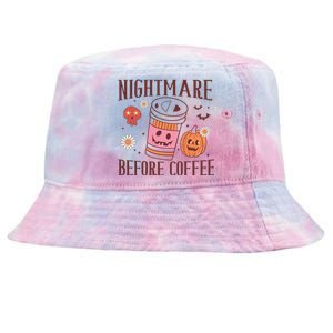 Cute Nightmare Before Coffee Halloween Funny Mug Gift Tie-Dyed Bucket Hat