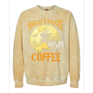 Cute Nightmare Before Coffee Halloween Funny Mug Gift  Colorblast Crewneck Sweatshirt