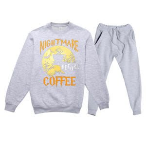 Cute Nightmare Before Coffee Halloween Funny Mug Gift  Premium Crewneck Sweatsuit Set