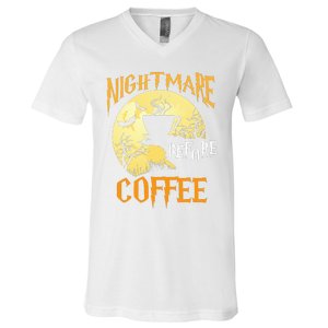 Cute Nightmare Before Coffee Halloween Funny Mug Gift  V-Neck T-Shirt