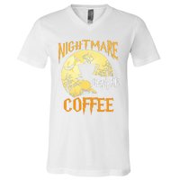 Cute Nightmare Before Coffee Halloween Funny Mug Gift  V-Neck T-Shirt