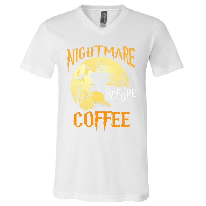 Cute Nightmare Before Coffee Halloween Funny Mug Gift  V-Neck T-Shirt