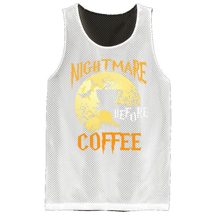 Cute Nightmare Before Coffee Halloween Funny Mug Gift  Mesh Reversible Basketball Jersey Tank