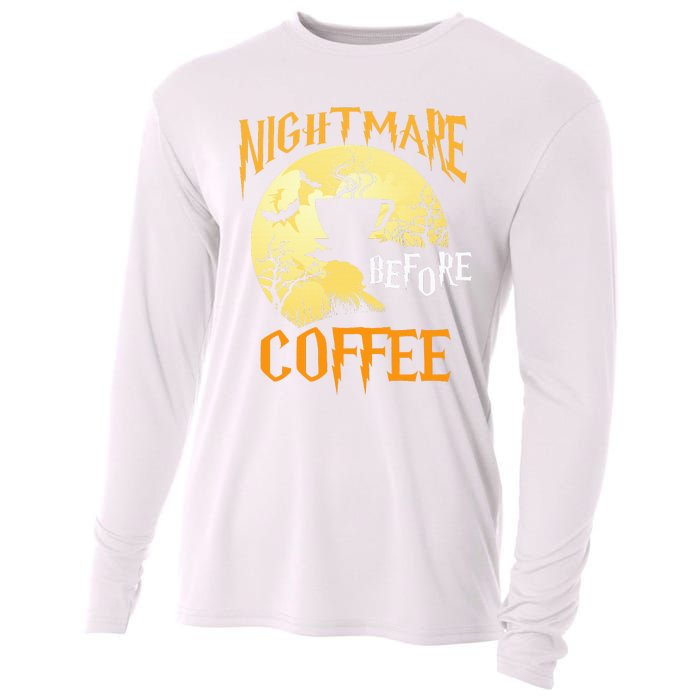 Cute Nightmare Before Coffee Halloween Funny Mug Gift  Cooling Performance Long Sleeve Crew