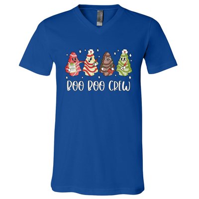 Christmas Nurse Boo Boo Crew Tree Cake Xmas Nursing V-Neck T-Shirt