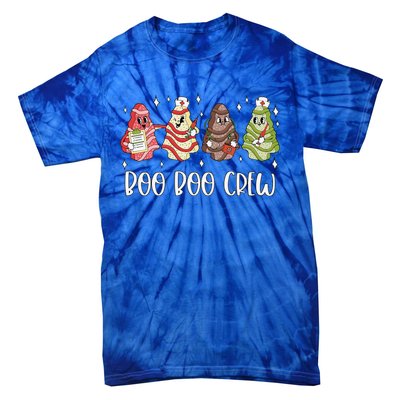 Christmas Nurse Boo Boo Crew Tree Cake Xmas Nursing Tie-Dye T-Shirt