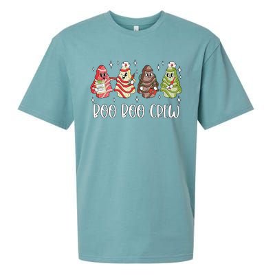 Christmas Nurse Boo Boo Crew Tree Cake Xmas Nursing Sueded Cloud Jersey T-Shirt