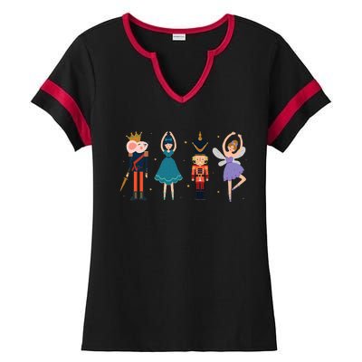 Christmas Nutcracker Ballet Nutcracker Ladies Halftime Notch Neck Tee