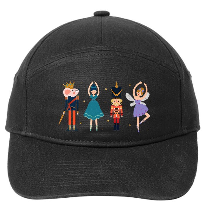 Christmas Nutcracker Ballet Nutcracker 7-Panel Snapback Hat