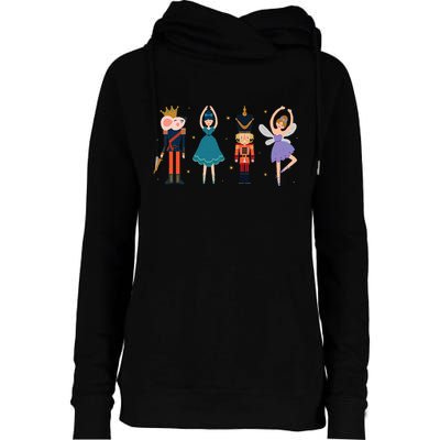 Christmas Nutcracker Ballet Nutcracker Womens Funnel Neck Pullover Hood