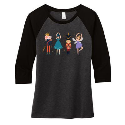 Christmas Nutcracker Ballet Nutcracker Women's Tri-Blend 3/4-Sleeve Raglan Shirt