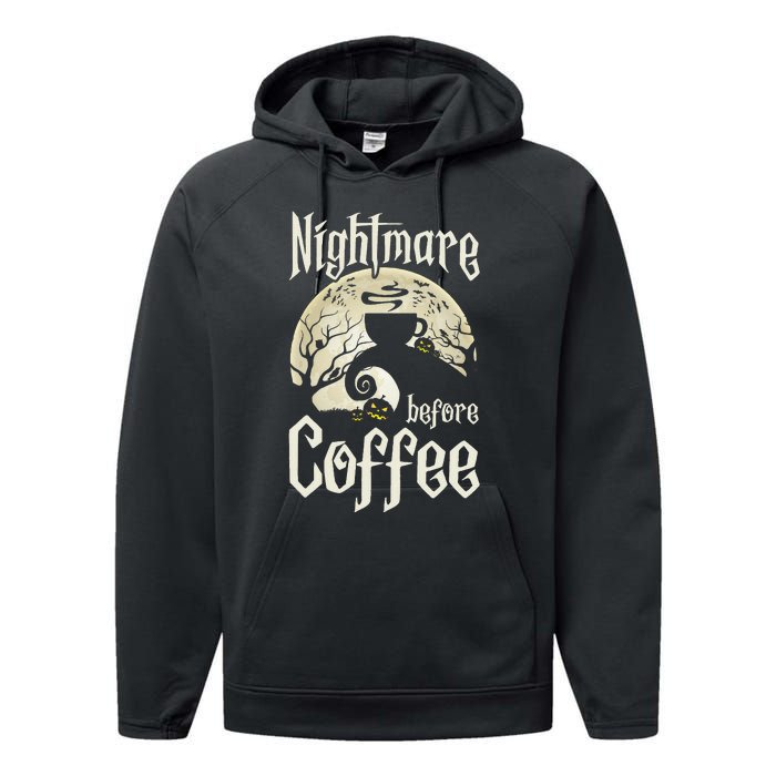 Cute Nightmare Before Coffee Halloween Funny Mug Gift Performance Fleece Hoodie