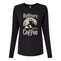 Cute Nightmare Before Coffee Halloween Funny Mug Gift Womens Cotton Relaxed Long Sleeve T-Shirt