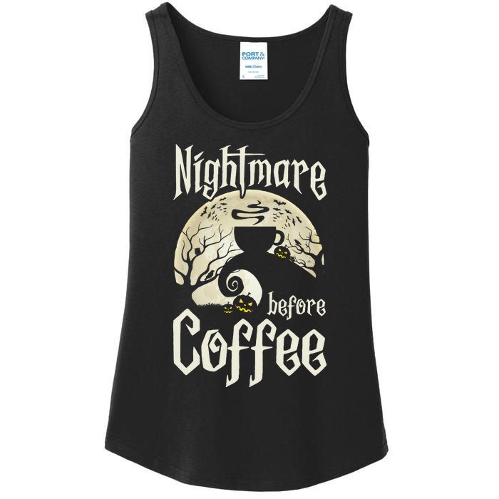 Cute Nightmare Before Coffee Halloween Funny Mug Gift Ladies Essential Tank