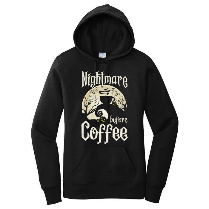 Cute Nightmare Before Coffee Halloween Funny Mug Gift Women's Pullover Hoodie