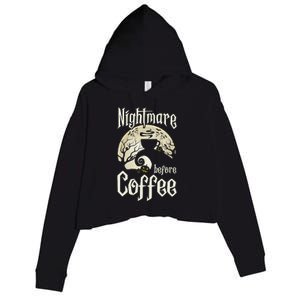 Cute Nightmare Before Coffee Halloween Funny Mug Gift Crop Fleece Hoodie