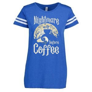 Cute Nightmare Before Coffee Halloween Funny Mug Gift Enza Ladies Jersey Football T-Shirt