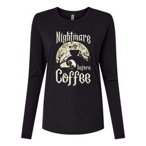 Cute Nightmare Before Coffee Halloween Funny Mug Gift Womens Cotton Relaxed Long Sleeve T-Shirt