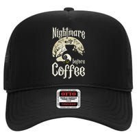 Cute Nightmare Before Coffee Halloween Funny Mug Gift High Crown Mesh Back Trucker Hat