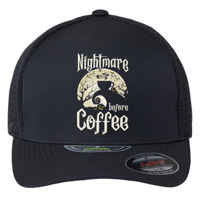 Cute Nightmare Before Coffee Halloween Funny Mug Gift Flexfit Unipanel Trucker Cap