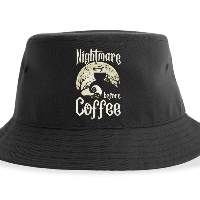 Cute Nightmare Before Coffee Halloween Funny Mug Gift Sustainable Bucket Hat