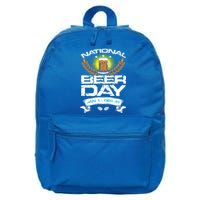 Celebrate National Beer Day All Year Un Ing Cool Gift 16 in Basic Backpack