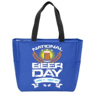 Celebrate National Beer Day All Year Un Ing Cool Gift Zip Tote Bag