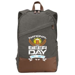 Celebrate National Beer Day All Year Un Ing Cool Gift Cotton Canvas Backpack