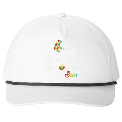 Cute Nana Bear Autism Awareness Autistic Family Lover Snapback Five-Panel Rope Hat